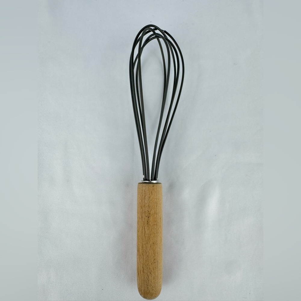 Crate and Barrel Silicone Whisk with Wooden Handle